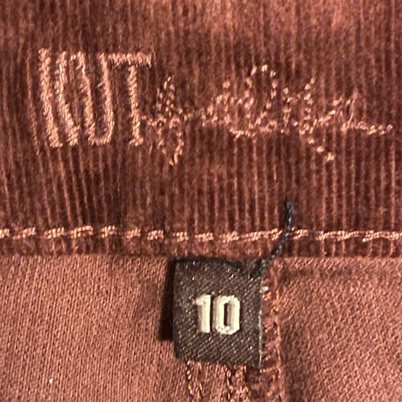 Kut From the Kloth Dianna Corduroy Skinny Brown Cognac Sz 10 Relaxed Mid Rise - Picture 11 of 14